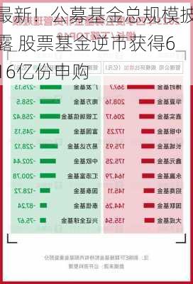 最新！公募基金总规模披露 股票基金逆市获得616亿份申购-第3张图片-苏希特新能源