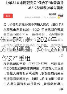 住建部新规：2024年房市迎调整，资困房企面临破产重组-第1张图片-苏希特新能源