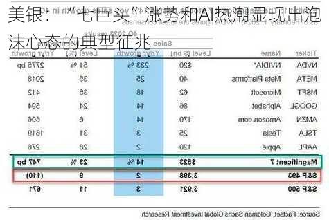 美银：“七巨头”涨势和AI热潮显现出泡沫心态的典型征兆-第1张图片-苏希特新能源