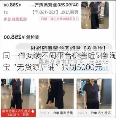 同一件女装不同平台价差近5倍 淘宝“无货源店铺”狠罚5000元-第2张图片-苏希特新能源