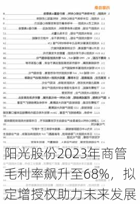 阳光股份2023年商管毛利率飙升至68%，拟定增授权助力未来发展-第1张图片-苏希特新能源