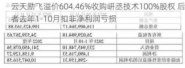 云天励飞溢价604.46%收购岍丞技术100%股权 后者去年1-10月扣非净利润亏损-第2张图片-苏希特新能源