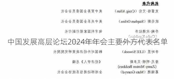 中国发展高层论坛2024年年会主要外方代表名单-第3张图片-苏希特新能源