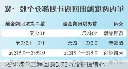 中石化炼化工程回购5.75万股提振信心-第2张图片-苏希特新能源