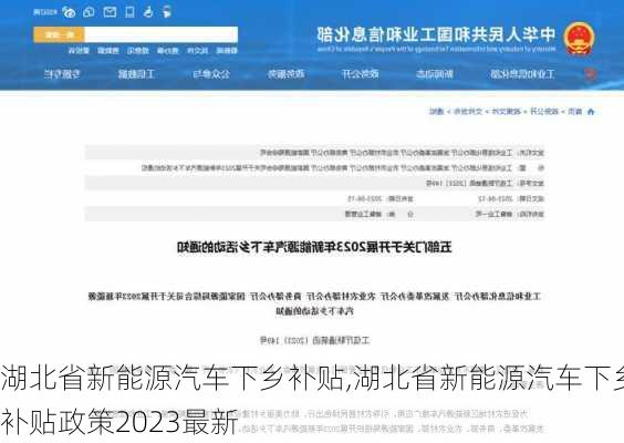 湖北省新能源汽车下乡补贴,湖北省新能源汽车下乡补贴政策2023最新-第3张图片-苏希特新能源