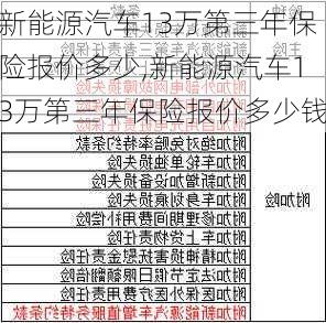 新能源汽车13万第三年保险报价多少,新能源汽车13万第三年保险报价多少钱-第2张图片-苏希特新能源