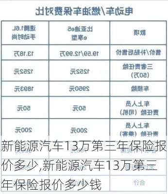 新能源汽车13万第三年保险报价多少,新能源汽车13万第三年保险报价多少钱-第3张图片-苏希特新能源