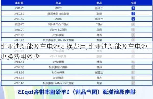 比亚迪新能源车电池更换费用,比亚迪新能源车电池更换费用多少-第1张图片-苏希特新能源