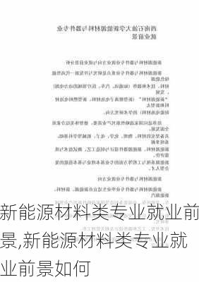 新能源材料类专业就业前景,新能源材料类专业就业前景如何-第1张图片-苏希特新能源