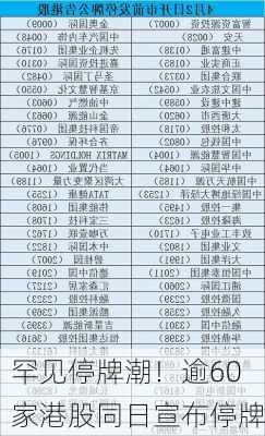 罕见停牌潮！逾60家港股同日宣布停牌-第1张图片-苏希特新能源