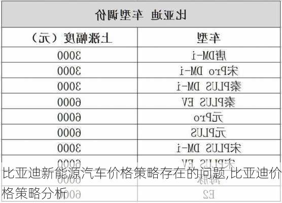 比亚迪新能源汽车价格策略存在的问题,比亚迪价格策略分析-第1张图片-苏希特新能源