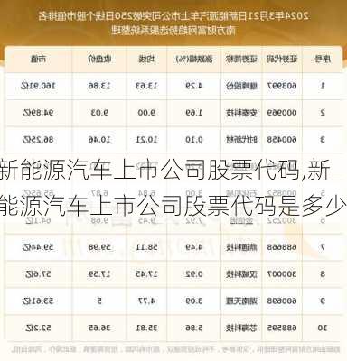 新能源汽车上市公司股票代码,新能源汽车上市公司股票代码是多少-第1张图片-苏希特新能源