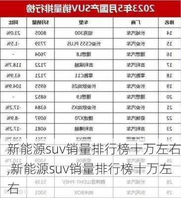 新能源suv销量排行榜十万左右,新能源suv销量排行榜十万左右-第2张图片-苏希特新能源