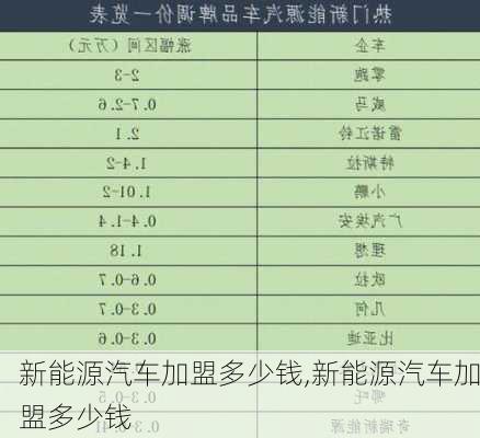 新能源汽车加盟多少钱,新能源汽车加盟多少钱-第1张图片-苏希特新能源