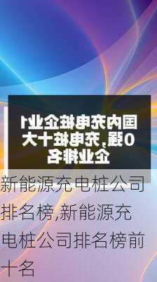 新能源充电桩公司排名榜,新能源充电桩公司排名榜前十名-第1张图片-苏希特新能源