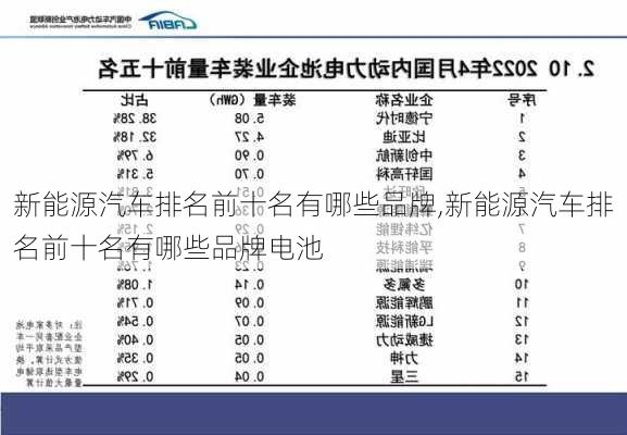 新能源汽车排名前十名有哪些品牌,新能源汽车排名前十名有哪些品牌电池-第2张图片-苏希特新能源