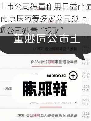 上市公司独董作用日益凸显 南京医药等多家公司拟上调公司独董“报酬”-第1张图片-苏希特新能源