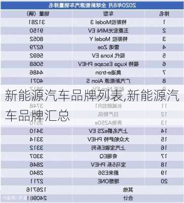 新能源汽车品牌列表,新能源汽车品牌汇总-第2张图片-苏希特新能源