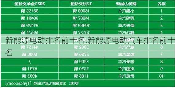 新能源电动排名前十名,新能源电动汽车排名前十名-第3张图片-苏希特新能源