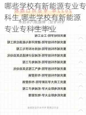 哪些学校有新能源专业专科生,哪些学校有新能源专业专科生毕业-第1张图片-苏希特新能源