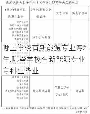 哪些学校有新能源专业专科生,哪些学校有新能源专业专科生毕业-第3张图片-苏希特新能源