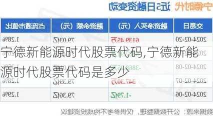 宁德新能源时代股票代码,宁德新能源时代股票代码是多少-第2张图片-苏希特新能源