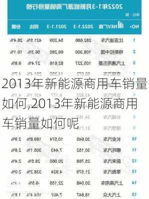 2013年新能源商用车销量如何,2013年新能源商用车销量如何呢-第1张图片-苏希特新能源