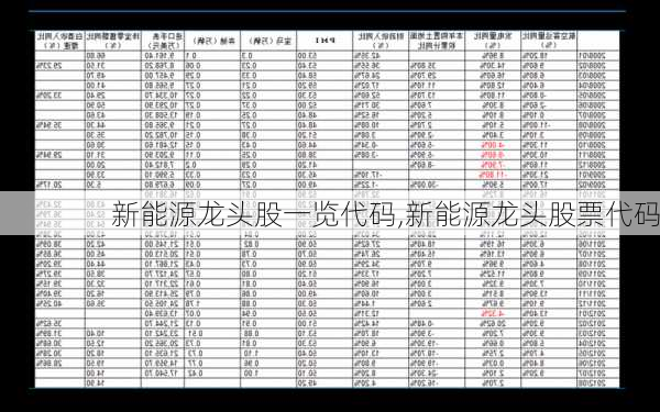 新能源龙头股一览代码,新能源龙头股票代码-第1张图片-苏希特新能源