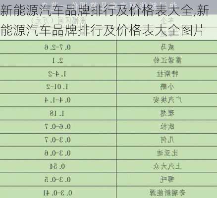 新能源汽车品牌排行及价格表大全,新能源汽车品牌排行及价格表大全图片-第3张图片-苏希特新能源