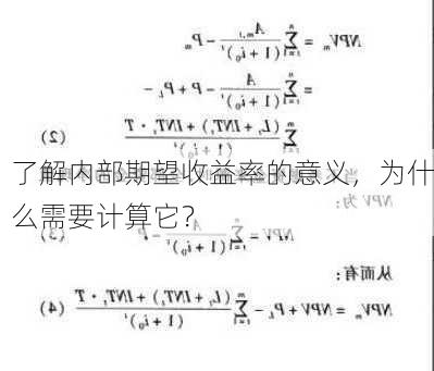 了解内部期望收益率的意义，为什么需要计算它？-第2张图片-苏希特新能源