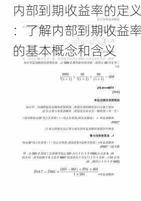 内部到期收益率的定义：了解内部到期收益率的基本概念和含义-第2张图片-苏希特新能源