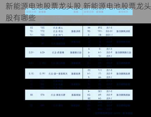 新能源电池股票龙头股,新能源电池股票龙头股有哪些