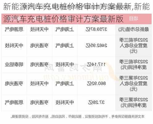 新能源汽车充电桩价格审计方案最新,新能源汽车充电桩价格审计方案最新版-第2张图片-苏希特新能源