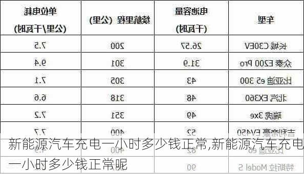 新能源汽车充电一小时多少钱正常,新能源汽车充电一小时多少钱正常呢-第2张图片-苏希特新能源