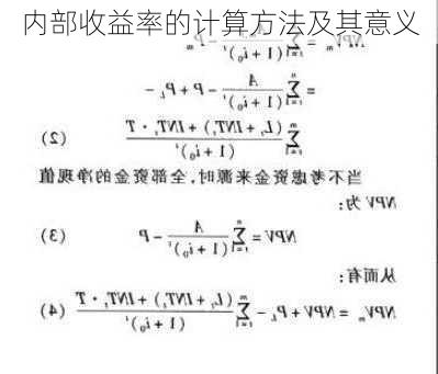 内部收益率的计算方法及其意义-第2张图片-苏希特新能源