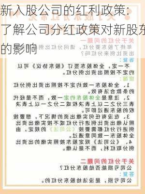 新入股公司的红利政策: 了解公司分红政策对新股东的影响