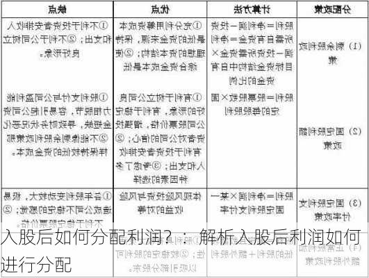 入股后如何分配利润？：解析入股后利润如何进行分配