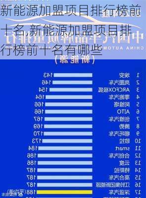 新能源加盟项目排行榜前十名,新能源加盟项目排行榜前十名有哪些-第1张图片-苏希特新能源