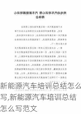 新能源汽车培训总结怎么写,新能源汽车培训总结怎么写范文-第1张图片-苏希特新能源