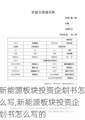 新能源板块投资企划书怎么写,新能源板块投资企划书怎么写的-第2张图片-苏希特新能源