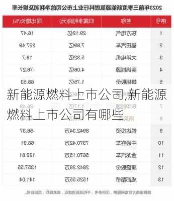 新能源燃料上市公司,新能源燃料上市公司有哪些-第1张图片-苏希特新能源