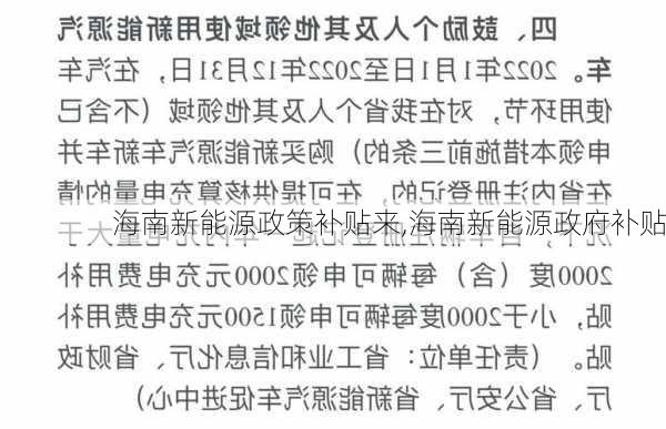 海南新能源政策补贴来,海南新能源政府补贴-第3张图片-苏希特新能源