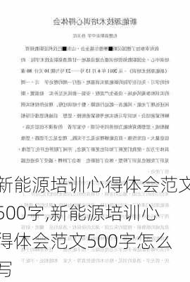 新能源培训心得体会范文500字,新能源培训心得体会范文500字怎么写