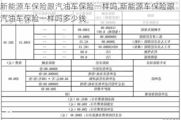 新能源车保险跟汽油车保险一样吗,新能源车保险跟汽油车保险一样吗多少钱-第3张图片-苏希特新能源