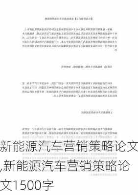 新能源汽车营销策略论文,新能源汽车营销策略论文1500字-第1张图片-苏希特新能源