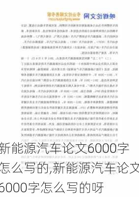 新能源汽车论文6000字怎么写的,新能源汽车论文6000字怎么写的呀-第2张图片-苏希特新能源