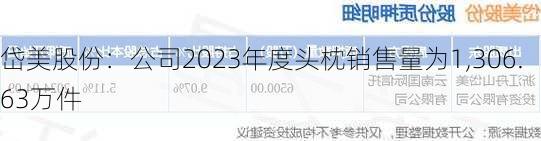 岱美股份：公司2023年度头枕销售量为1,306.63万件-第1张图片-苏希特新能源