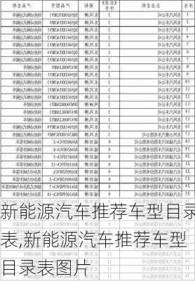 新能源汽车推荐车型目录表,新能源汽车推荐车型目录表图片-第3张图片-苏希特新能源