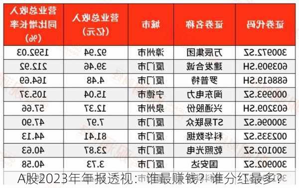 A股2023年年报透视：谁最赚钱？谁分红最多？-第3张图片-苏希特新能源