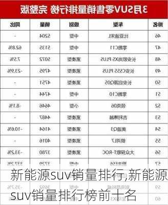 新能源suv销量排行,新能源suv销量排行榜前十名-第3张图片-苏希特新能源